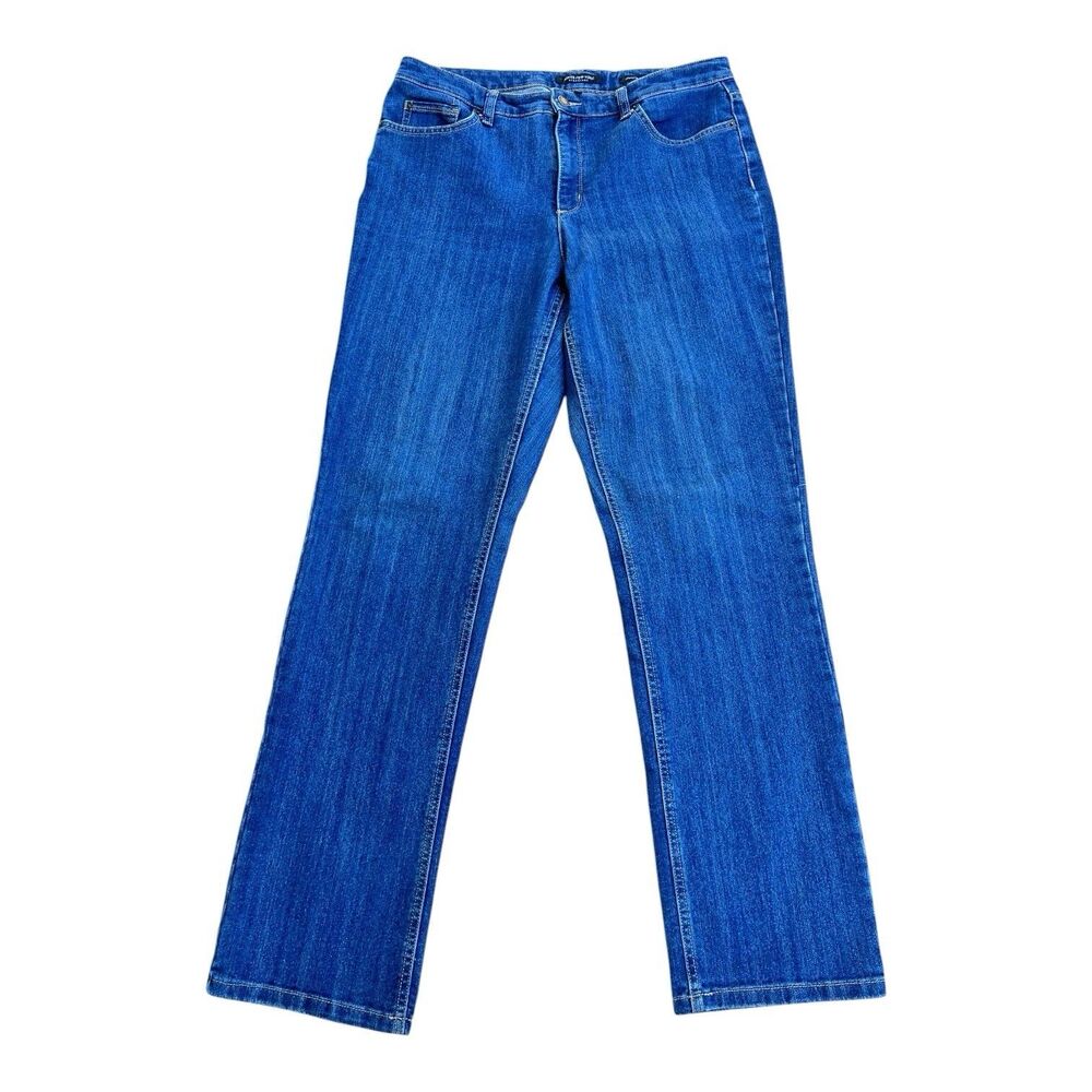 Jones New York Signature Lexington Jeans Women Size 12 Straight Blue Denim